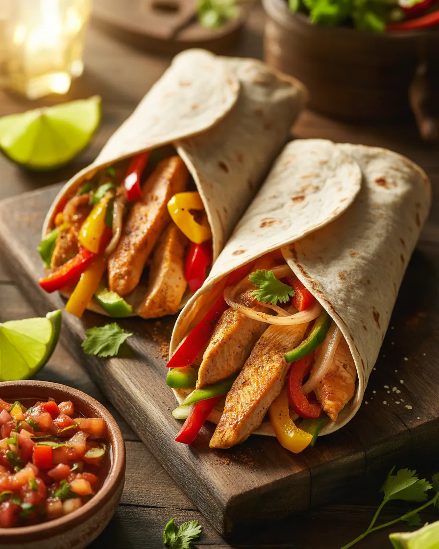 Chicken-Fajita-Wraps-with-Colorful-Peppers