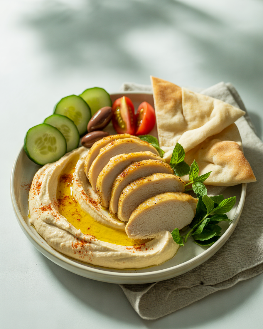 Chicken-and-Hummus-Mediterranean-Lunch-Plate