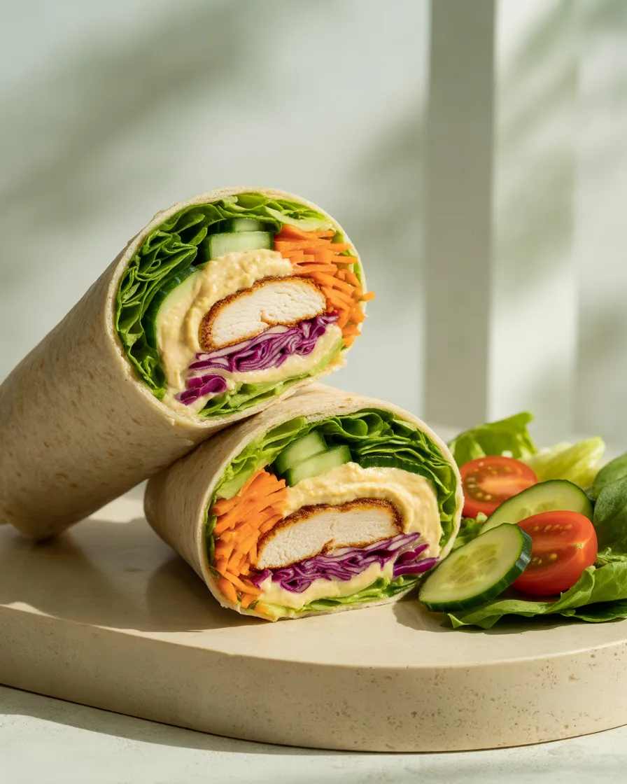 Chicken-and-Hummus-Whole-Wheat-Wrap