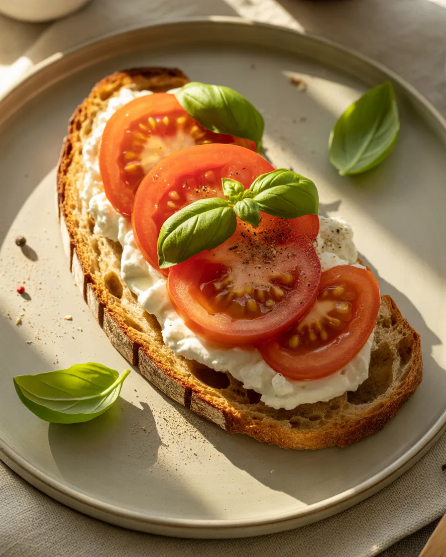 Cottage-Cheese-Toast-With-Tomato