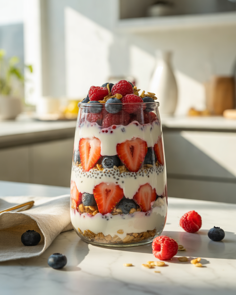 Greek-Yogurt-Berry-Parfait-A-Healthy-Low-Calorie-Dessert-Alternative