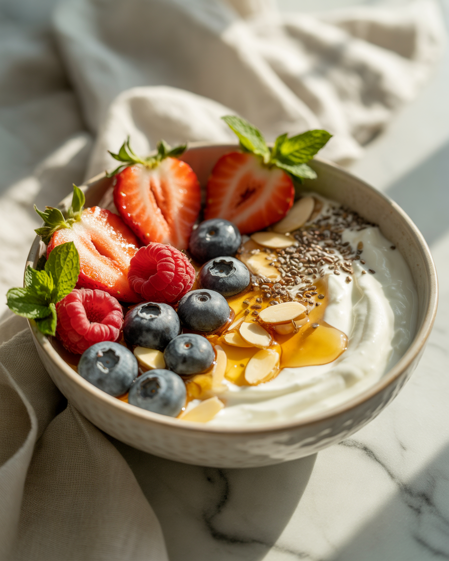 Greek-Yogurt-Protein-Breakfast-Bowl-With-Berries-and-Nuts