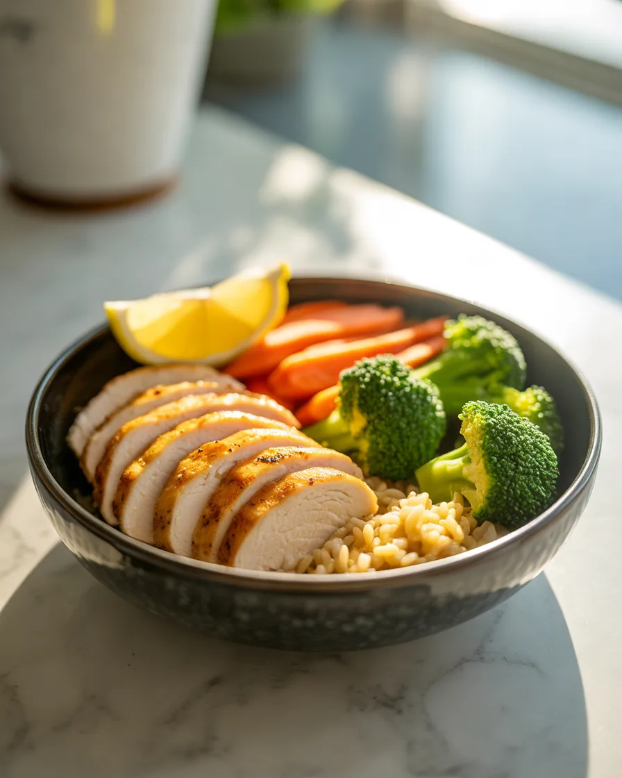 Grilled-Chicken-Brown-Rice-and-Vegetable-Bowls