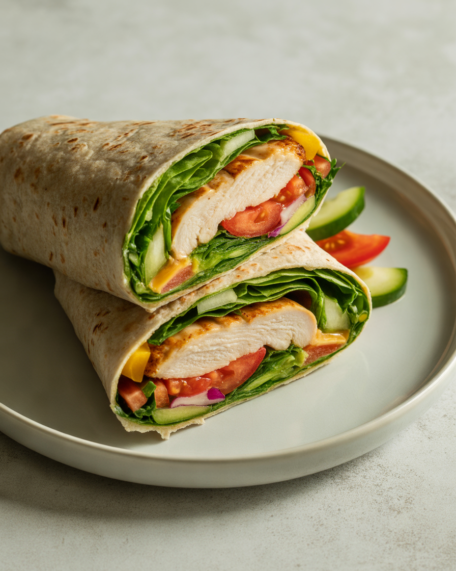 Healthy-Chicken-Wrap-With-Whole-Grain-Tortilla