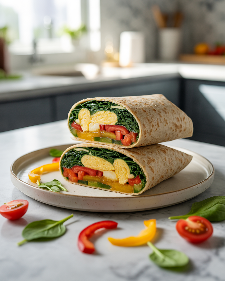 High-Protein-Egg-and-Vegetable-Breakfast-Wrap