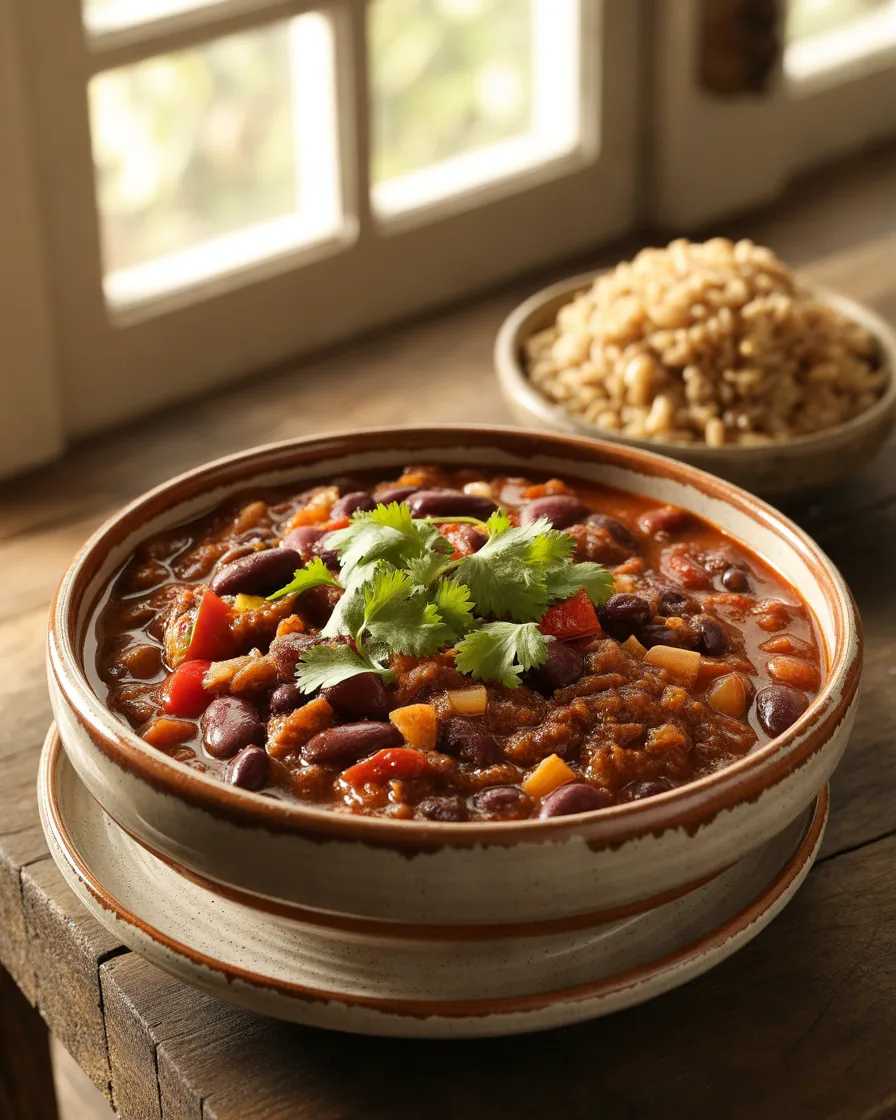 Homemade-Bean-Chili-With-Tomatoes-and-Vegetables