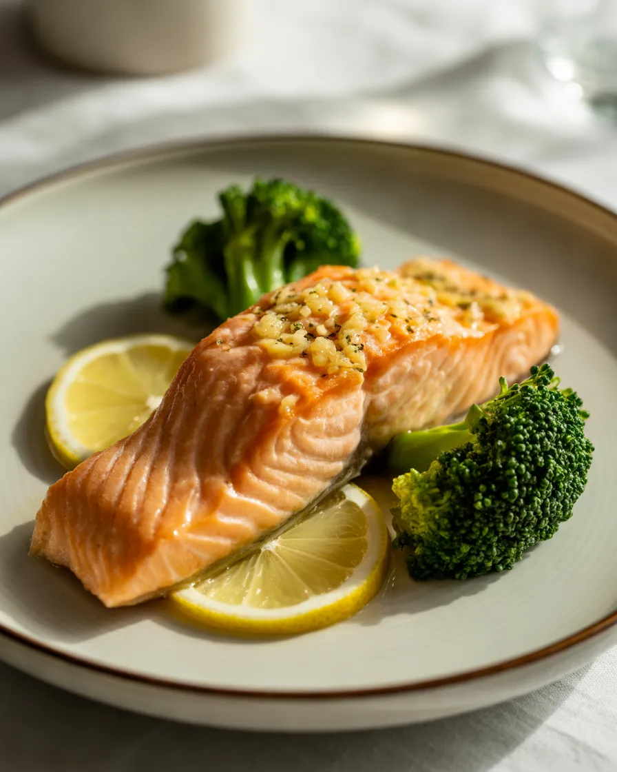 Lemon-Garlic-Baked-Salmon-With-Roasted-Broccoli
