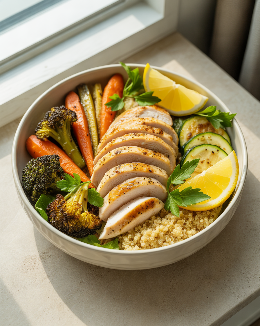 Lemon-Garlic-Chicken-and-Quinoa-Bowl-–-A-Balanced-High-Protein-Dinner