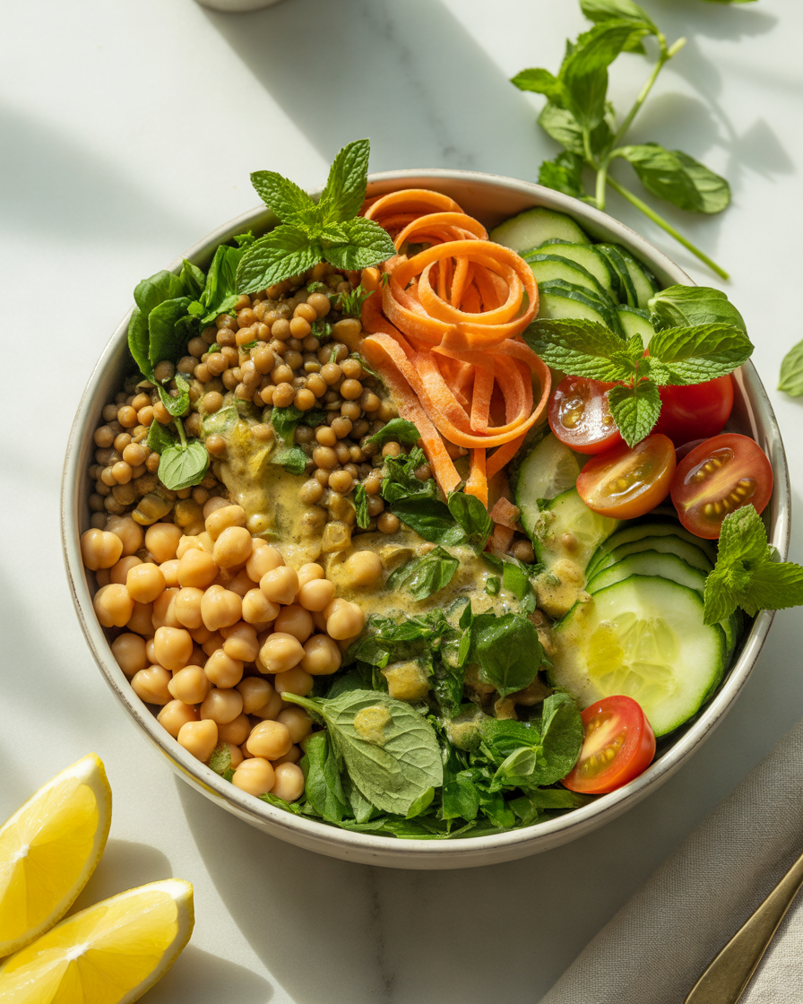 Lentil-and-Chickpea-Protein-Salad-With-Fresh-Vegetables