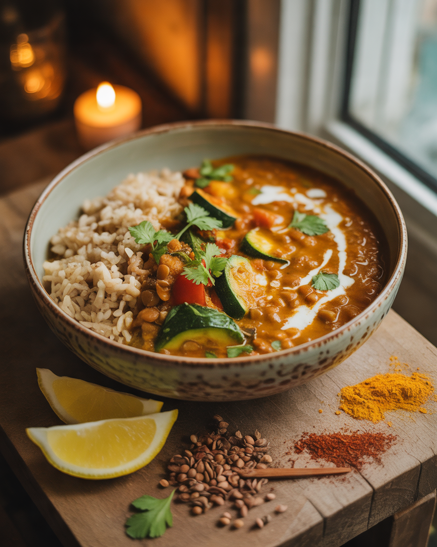 Lentil-and-Vegetable-Curry-With-Brown-Rice