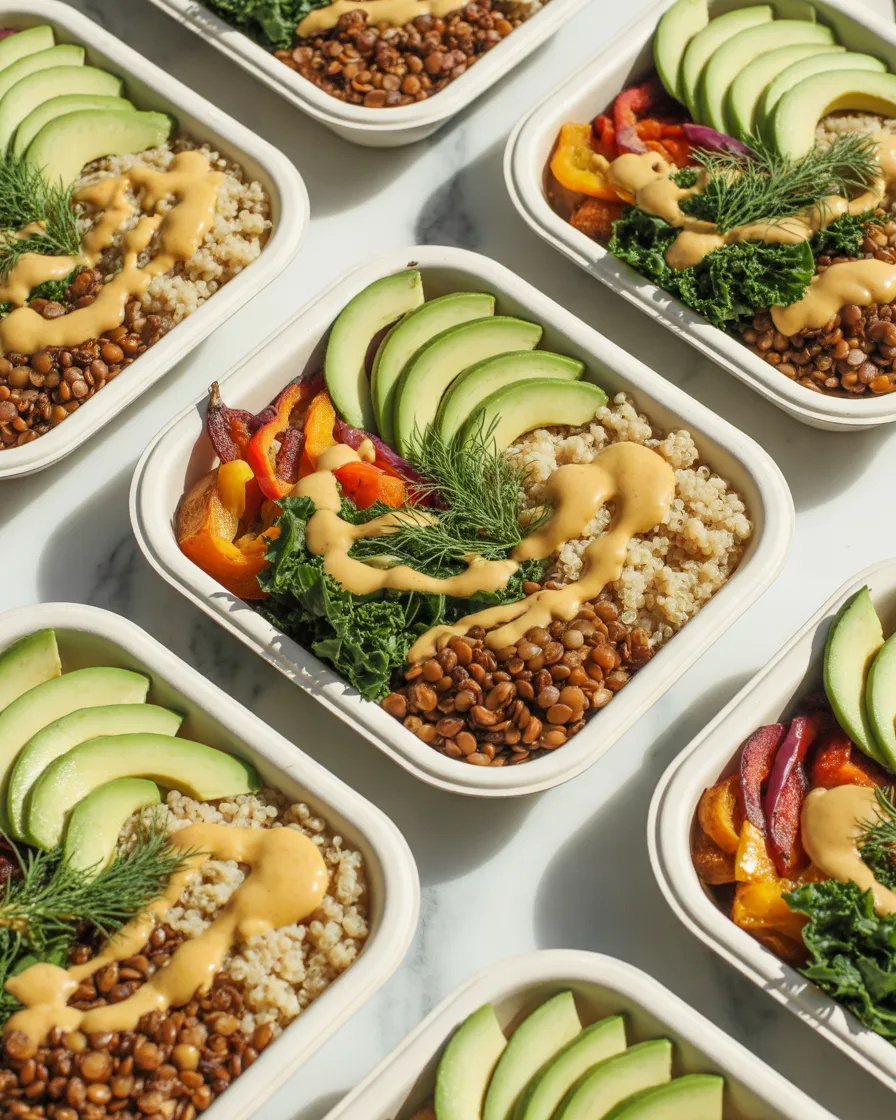Lentil-and-Vegetable-Meal-Prep-Bowls