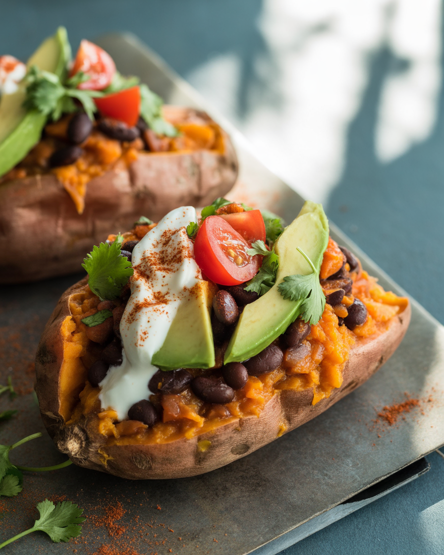 Loaded-Sweet-Potatoes-With-Black-Beans-and-Avocado