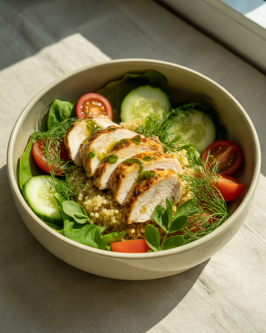 Mediterranean-Grilled-Chicken-Bowl-With-Fresh-Vegetables
