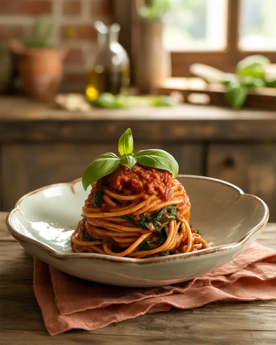 One-Pot-Whole-Wheat-Tomato-and-Spinach-Pasta