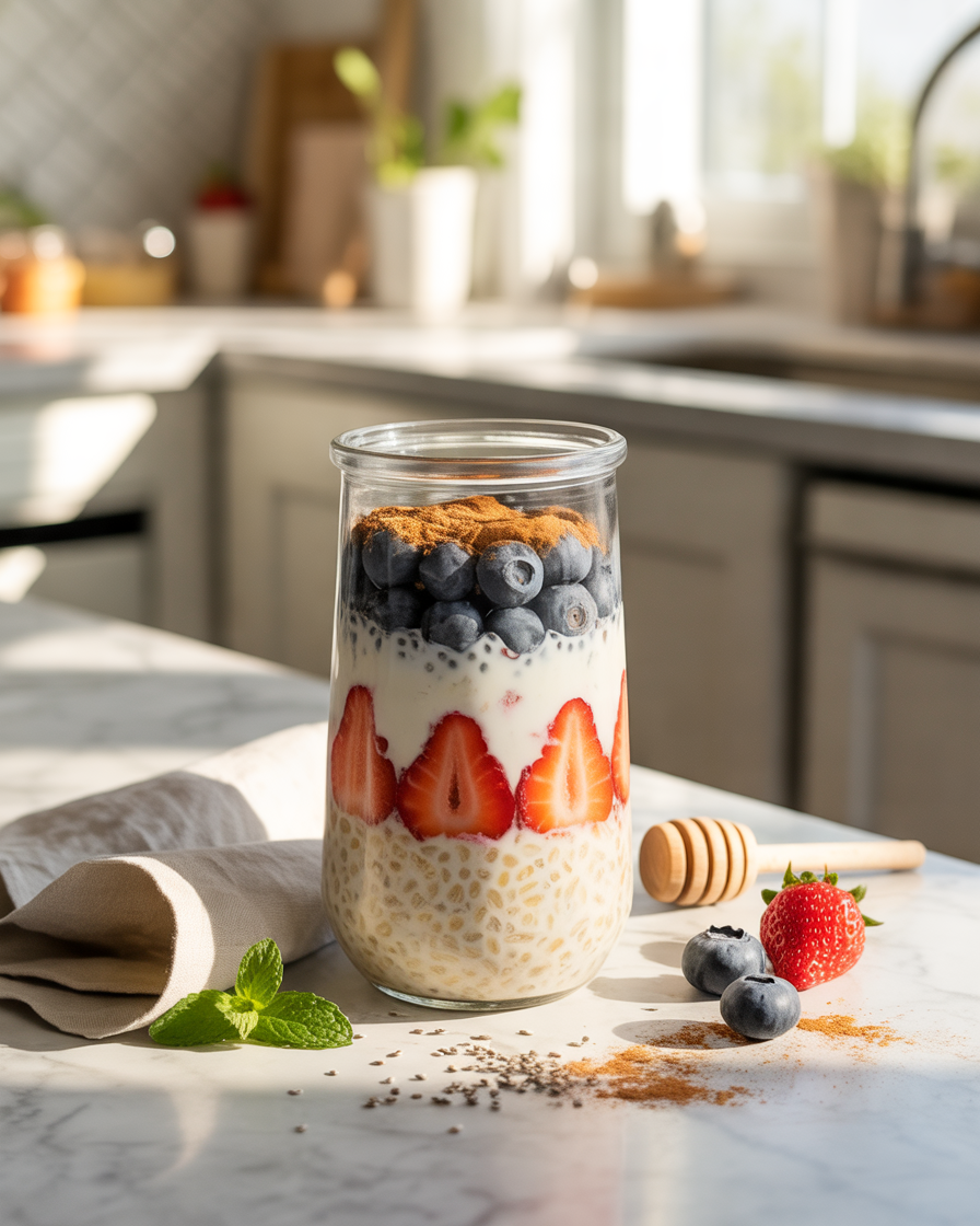 Overnight-Oats-With-Fresh-Fruit-An-Easy-Low-Calorie-Breakfast-Recipe
