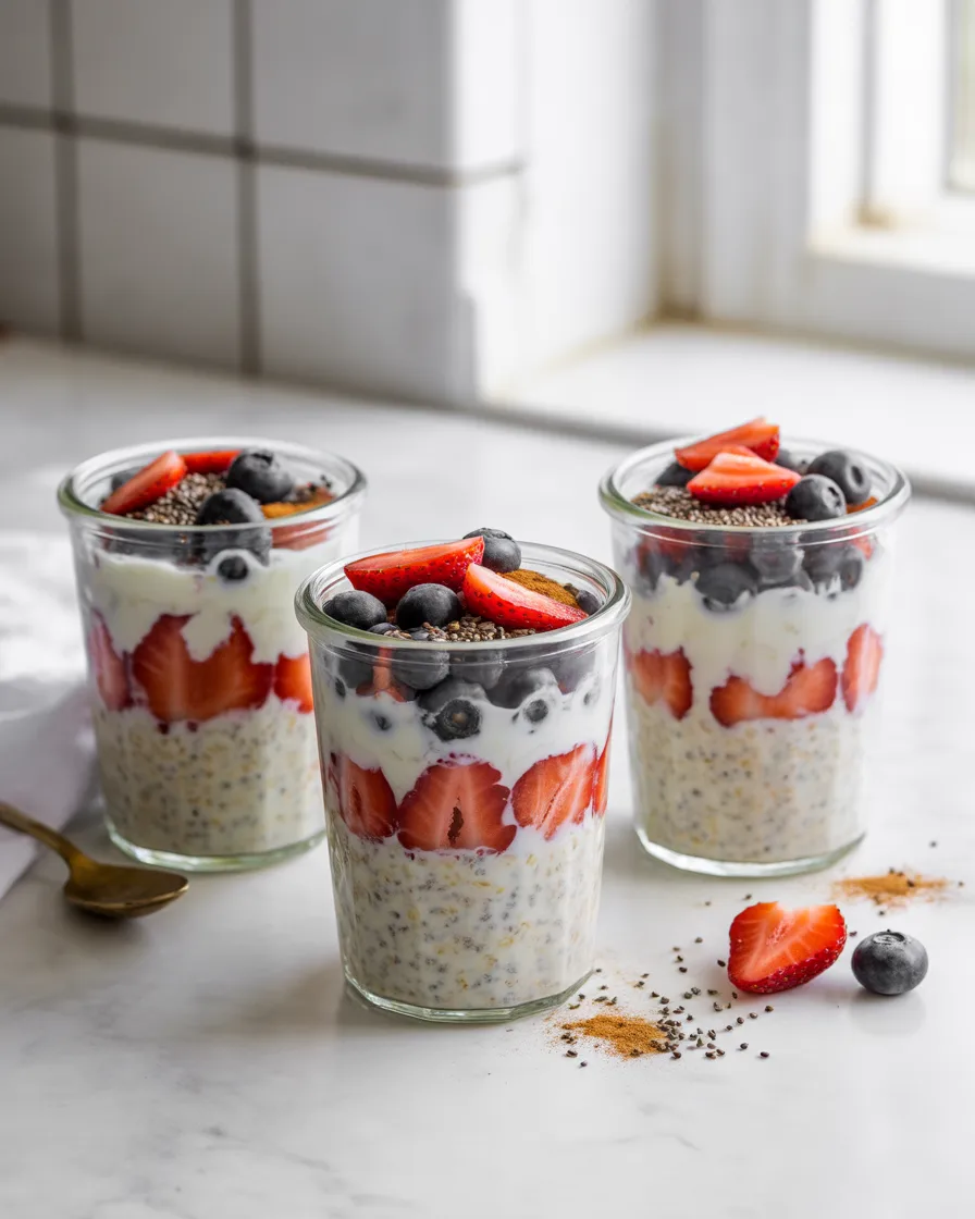 Overnight-Oats-with-Greek-Yogurt-Berries-and-Chia-Seeds