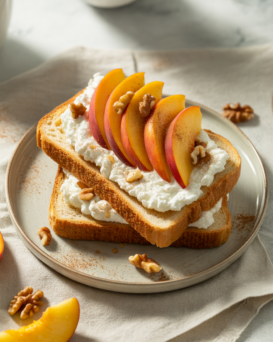 Peach-and-Walnut-Cottage-Cheese-Toast