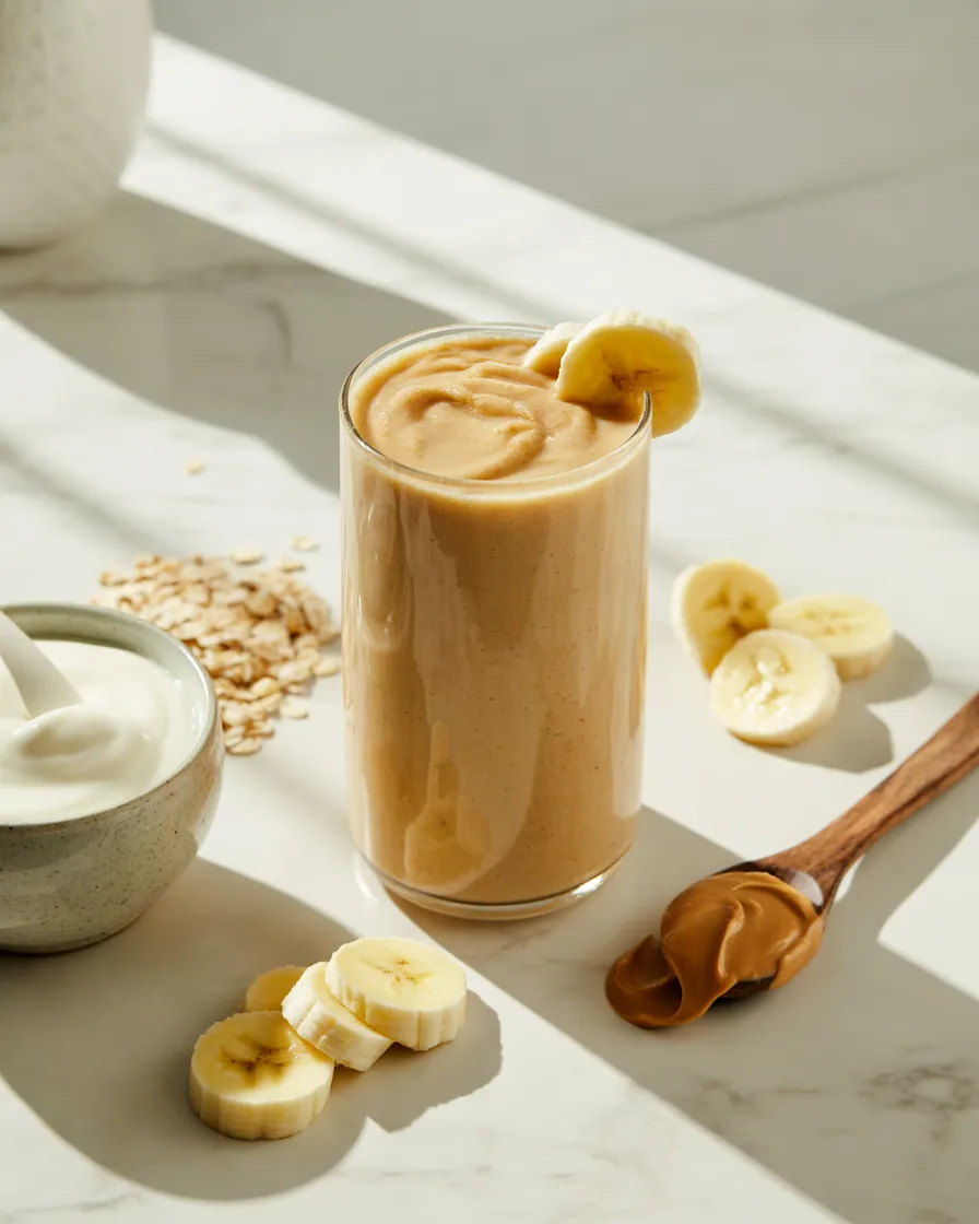 Protein-Rich-Smoothie-With-Milk-Yogurt-and-Peanut-Butter