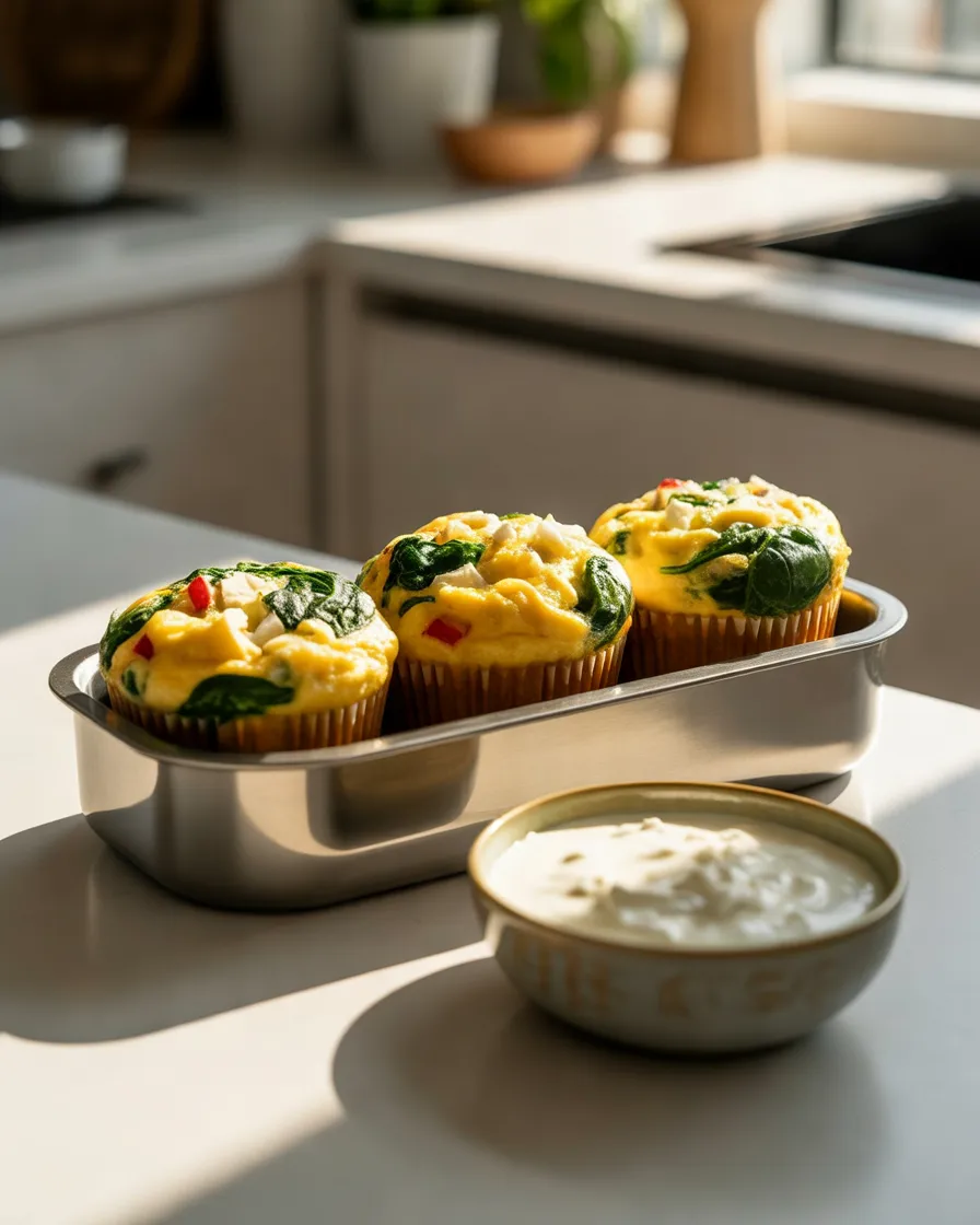 Spinach-and-Feta-Egg-Muffins-with-Cottage-Cheese