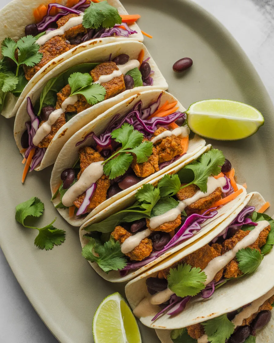Tempeh-and-Black-Bean-Tacos-With-Crunchy-Slaw
