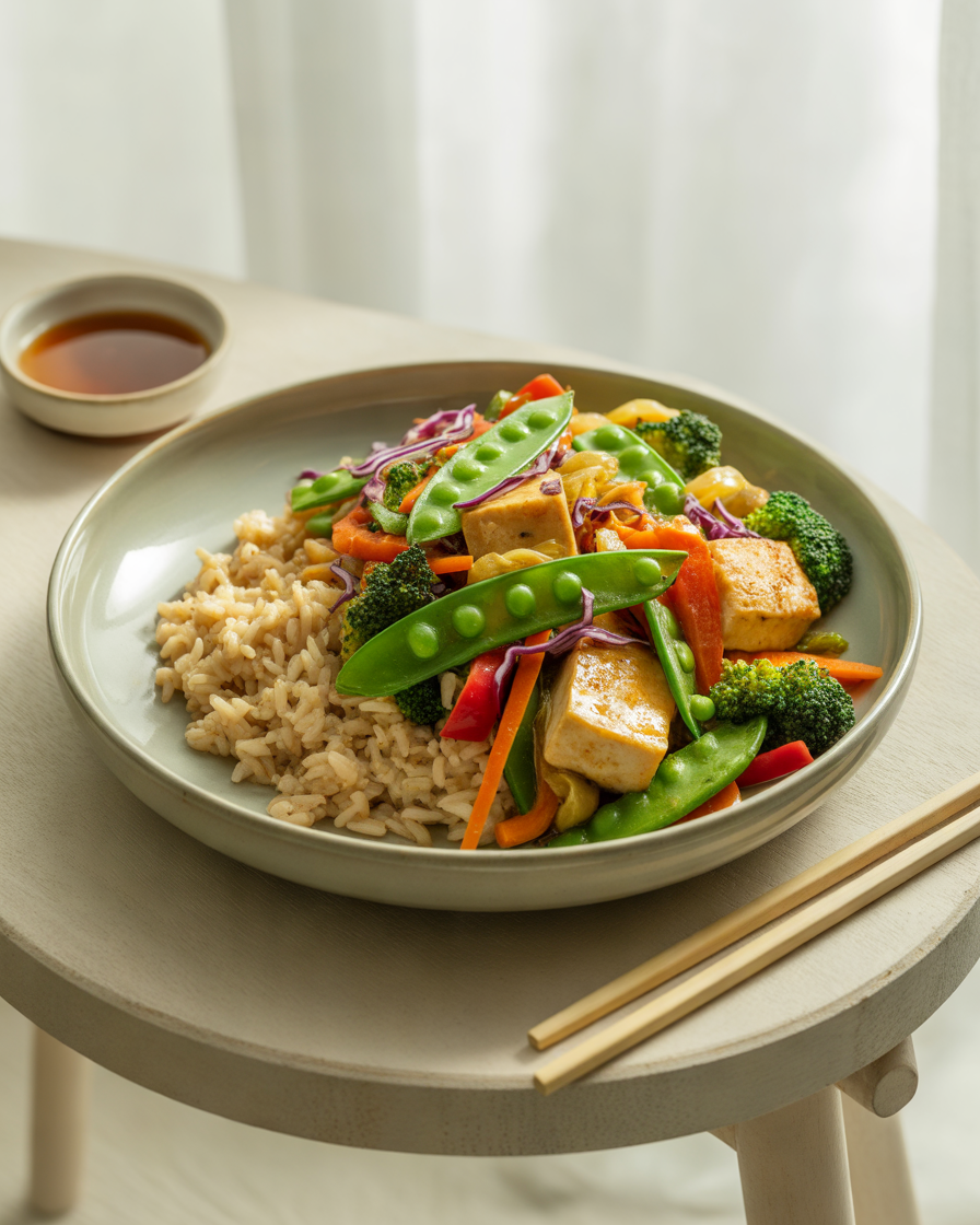 Tofu-Stir-Fry-With-Vegetables-and-Brown-Rice