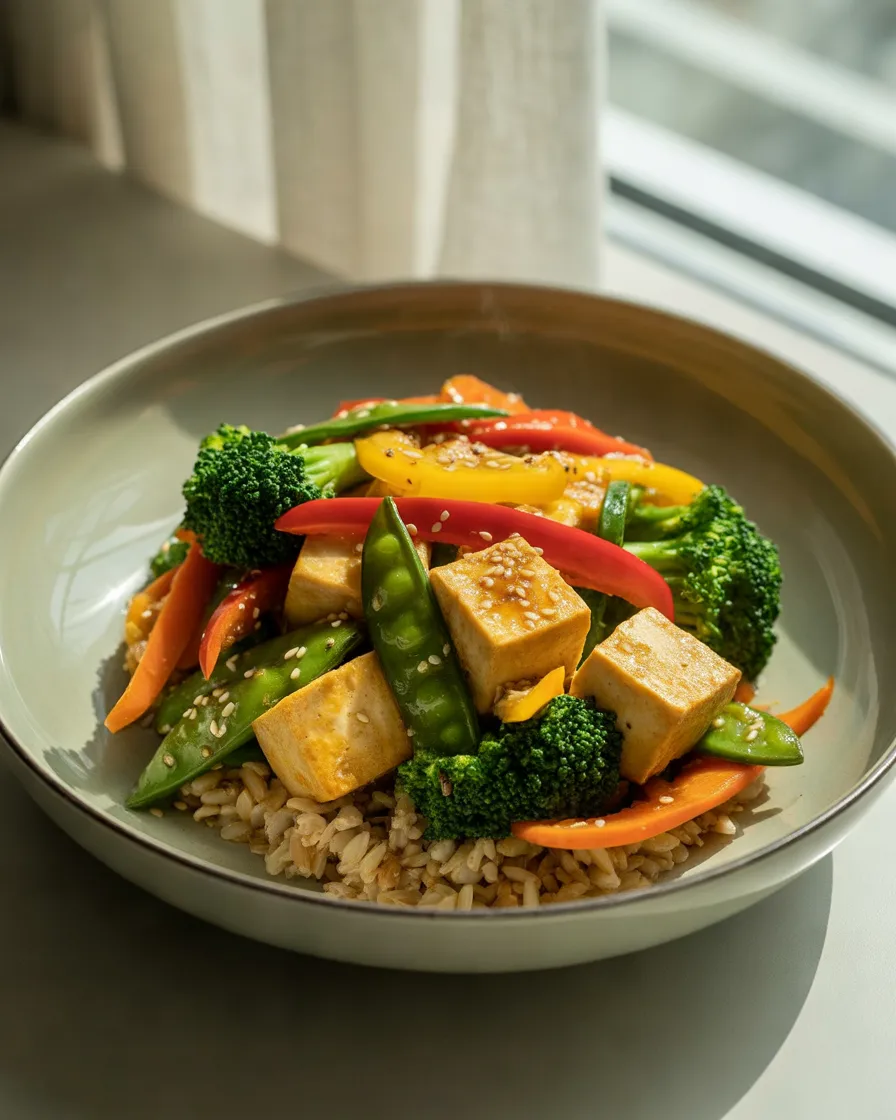 Tofu-and-Vegetable-Stir-Fry-With-Brown-Rice