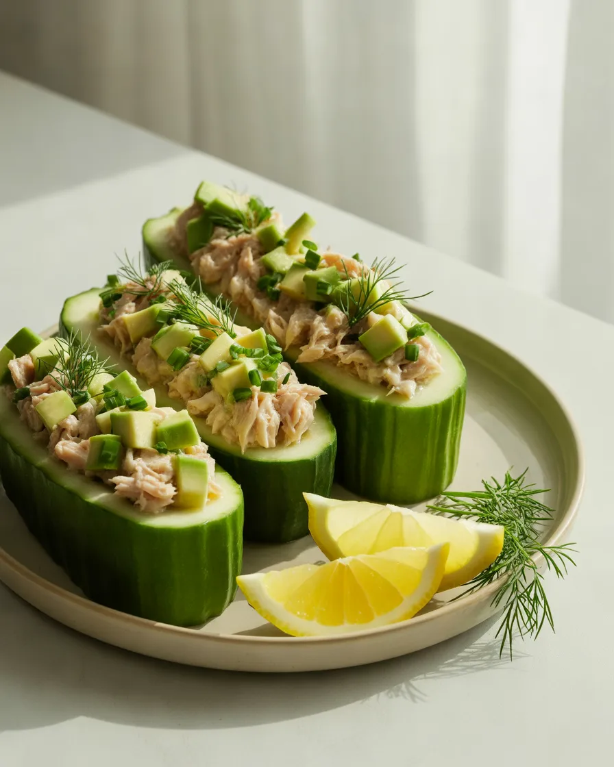 Tuna-Avocado-Cucumber-Boats
