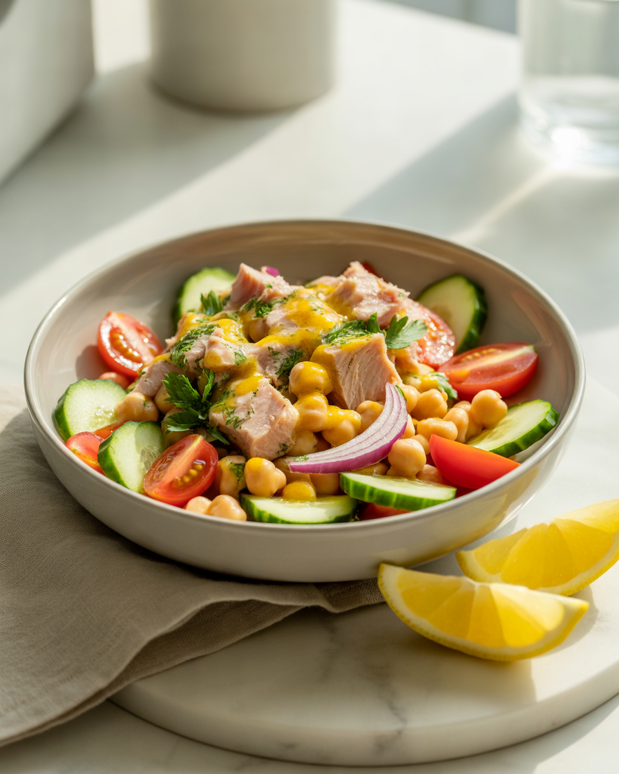 Tuna-Cucumber-Chickpea-Salad