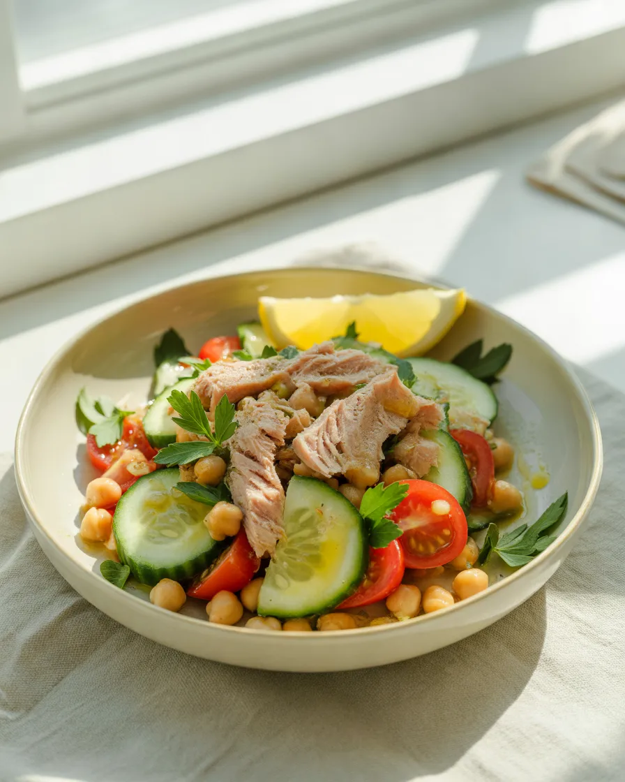Tuna-and-Chickpea-Salad-With-Lemon-Dressing