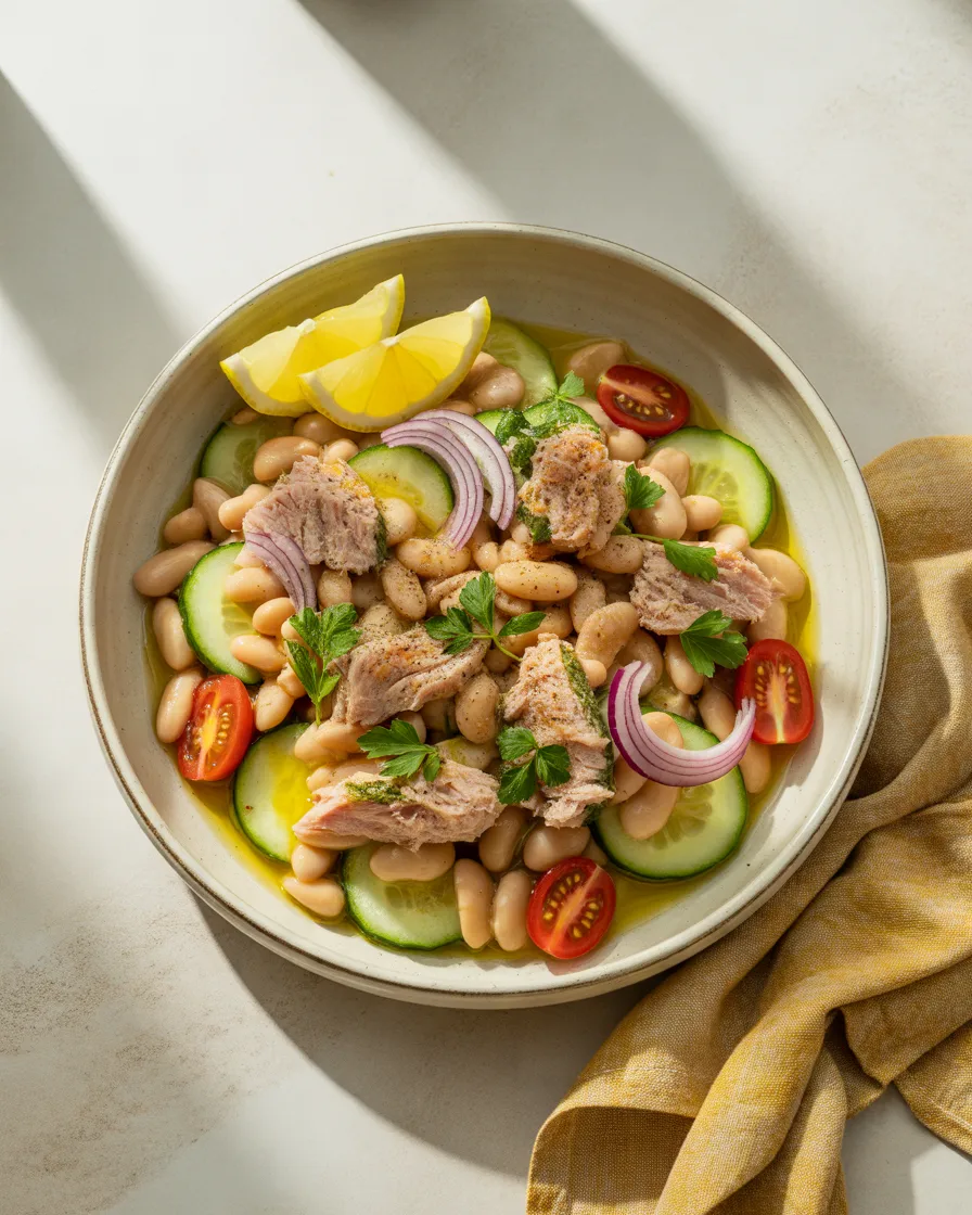 Tuna-and-White-Bean-Salad-With-Lemon-Dressing