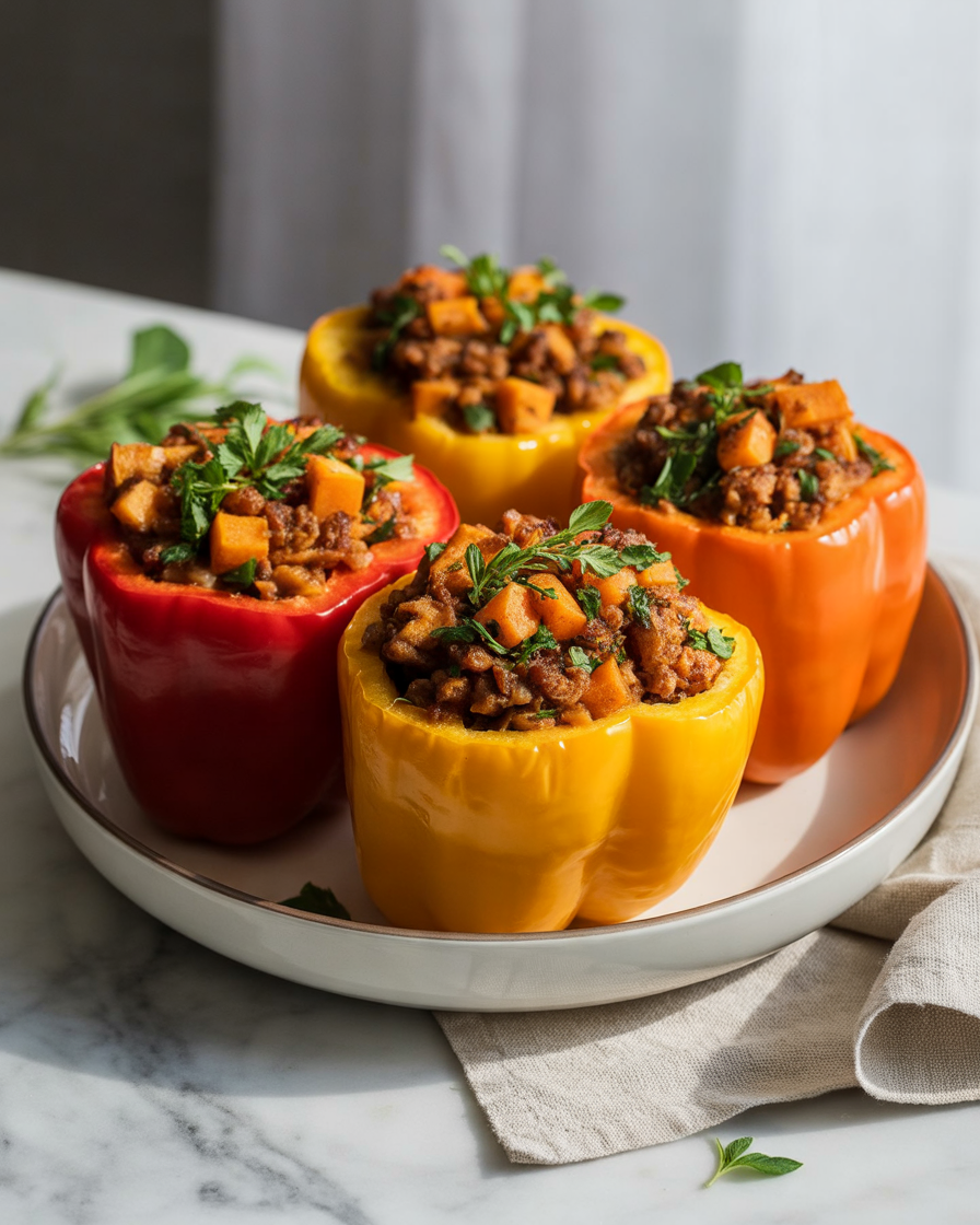 Turkey-and-Sweet-Potato-Stuffed-Peppers