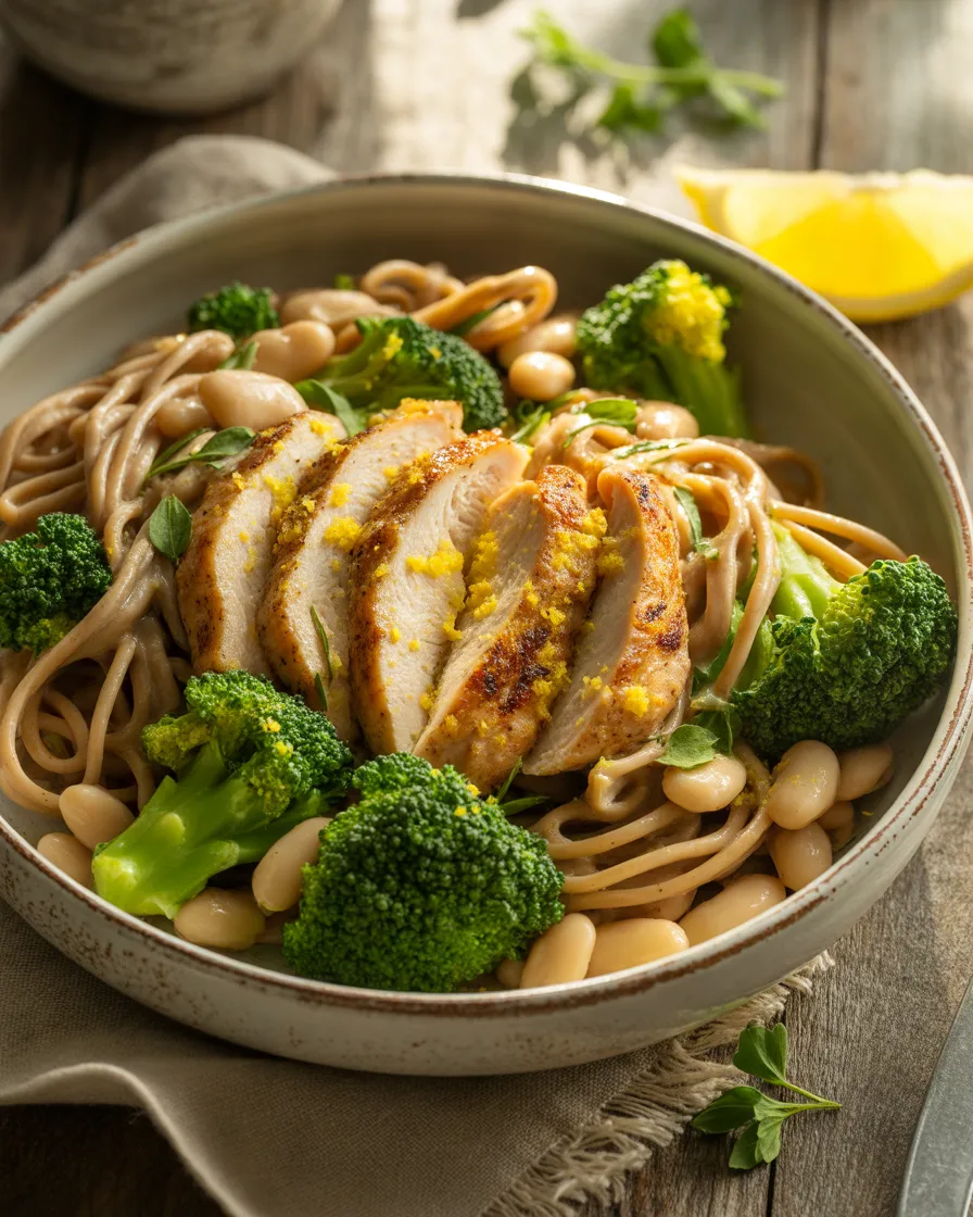 Whole-Wheat-Chicken-Pasta-With-Broccoli-and-White-Beans